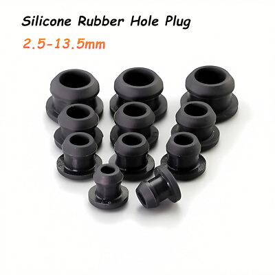 #ad Black Silicone Rubber Grommet Plug Bungs Cable Wiring Protect Bushes 2.5 13.5mm $1.69
