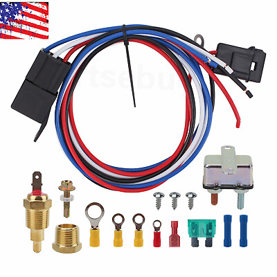 #ad Electric Engine Thermostat Fan Temperature Switch Sensor Relay Kit 3 8quot; 175 185 $15.85