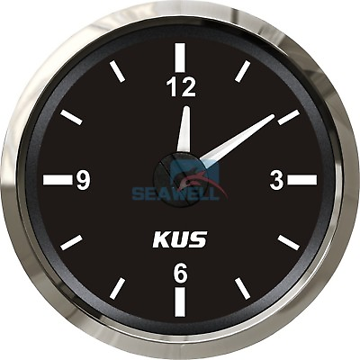 #ad KUS Boat Marine Car RV Truck Hour Quartz Clock Gauge Dial 12 Hour 12V 24V $37.99