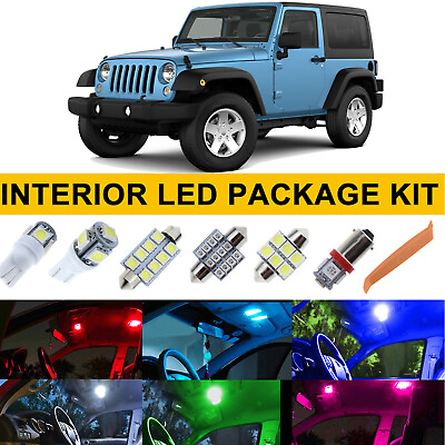 #ad 6PCS Interior LED Lights Bulbs Package Kit For Jeep Wrangler2007 2016 2017 2018 $12.99