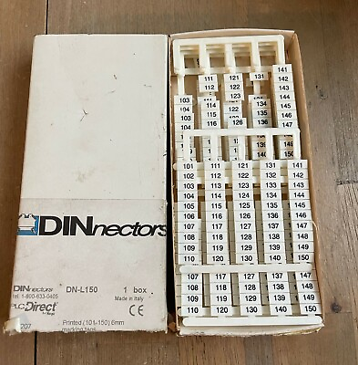 #ad DINNECTORS DN L150 MARKING TAGS PRINTED 101 150 6MM NEW MISSING SOME TAGS $20.00