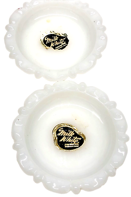 #ad Vintage Anchor Hocking Milk Glass Trinket Dish new C7 $29.99