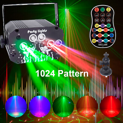 #ad 1024Pattern Laser Projector LED Stage Light RGB Disco DJ KTV Show Party Lighting $24.98