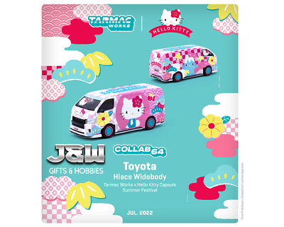 #ad Tarmac Works Toyota Hiace Widebody Hello Kitty Capsule Summer Festival 1 64 $18.99