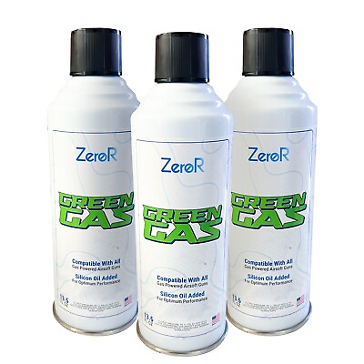 #ad ZeroR® Green Gas Fuel for Airsoft Guns 13.5 fl oz Each 11.8 oz Total WT 3 Cans $34.95