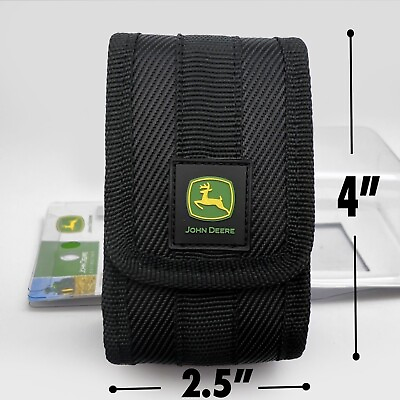 #ad John Deere Black Small Holster Case Pouch for Tools Sport Utility Flip Phone $12.98