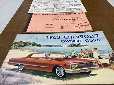 #ad 1963 CHEVROLET 2ND ED. OWNERS MANUAL PROTECTION PLAN amp; SEATBELT OPERATION USED $300.00