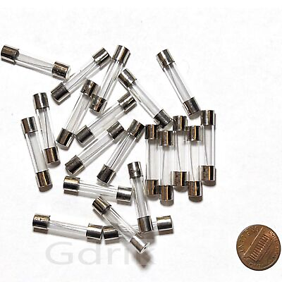 #ad 20Pcs FAST Blow Fuse 6x30mm 0.1 30A 250V Glass Fuse Fast Acting 250V $9.44