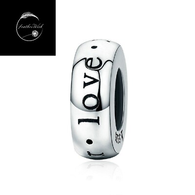#ad Genuine Sterling Silver 925 Forever Love Stopper Spacer Bead Charm For Wife Mum GBP 16.49