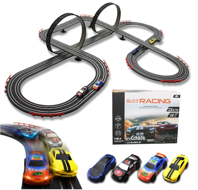 #ad Slot Racing Car Track Sets 28Ft Electric Powered Race Tracks for Boys and Kid... $72.99