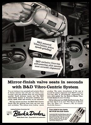 #ad 1958 Black amp; Decker Vibro Centric System Driver Tool For Valves Vintage Print Ad $6.97