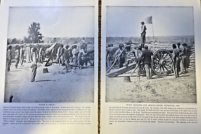 #ad 1912 Vintage Illustration Union Artillery Battery at Petersburg Virginia $19.99