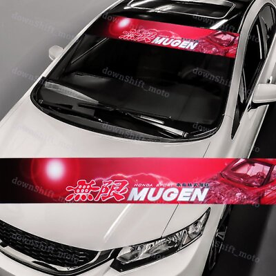 #ad For Windshield UV Resistant Banner Decal Sticker HONDA Mugen Power Drift Racing $15.99
