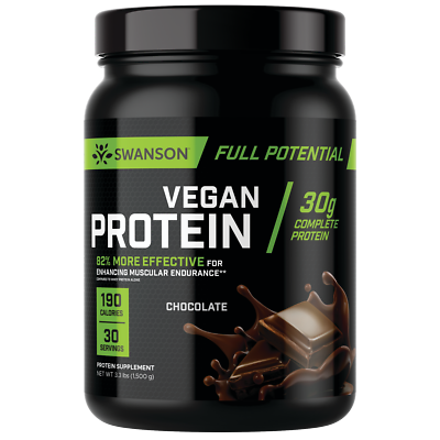 #ad Swanson Full Potential Vegan Protein Chocolate 30 g protein 3.3 lbs Pwdr $59.99