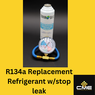 #ad Enviro Safe Auto A C R134a Replacement Refrigerant with Stop Leak 8oz can Gauge $28.99