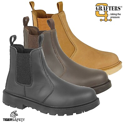 #ad Grafters M808 Grinder S1P SRC Quality Steel Toe Cap Chelsea Dealer Safety Boots $83.11