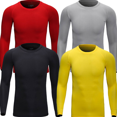 #ad Men#x27;s Sports Running Compression Stretch Fitness Dry Long Sleeve Tight T Shirts $11.99