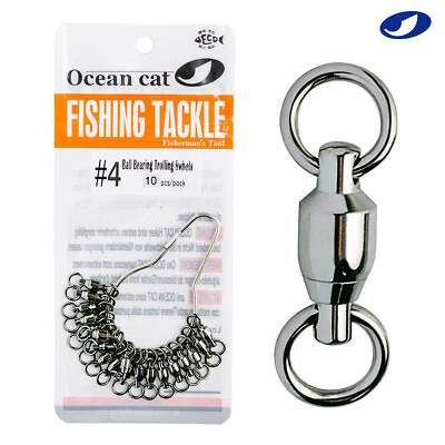 #ad OCEAN CAT Ball Bearing Swivel with Solid Ring Trolling Heavy Duty Rolling Barre $9.89