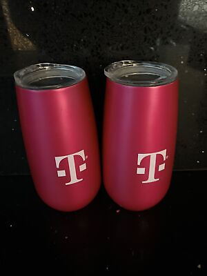 #ad Pair Of Insulated Stainless Steel 6 Ounce Wine Tumblers — Hot Pink $10.00