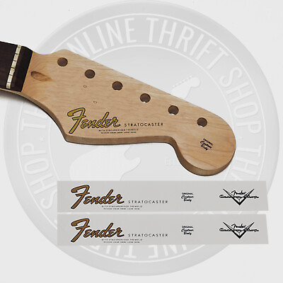 #ad 2 Fender Strat 60#x27;s Style Waterslide Decals for Headstock w Custom Shop Logo $9.00