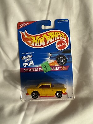 #ad Mattel Hot Wheels 1996 Splatter Paint Series #x27;55 Chevy #410 5 sp Juice Machine $5.00