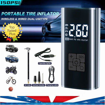 #ad Tire Inflator Portable Air Compressor 150PSI amp;6000mAh Electric Air Pump AIR MOTO $25.95