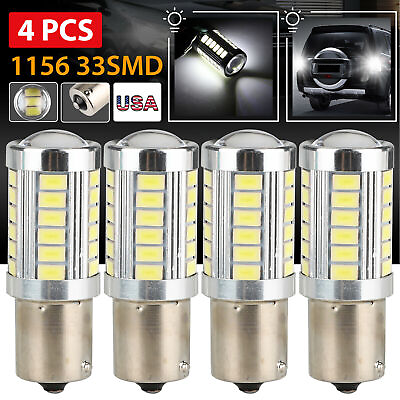 #ad 4 PCS 1157 Parking Light Bulb Bright WHITE Safety Brake Stop Turn Tail LED Light $9.99