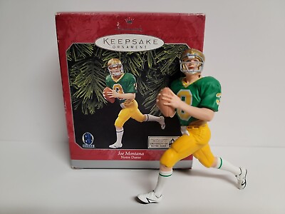 #ad Hallmark 1998 Keepsake Christmas Ornament Joe Montana NCAA Football Notre Dame $14.99