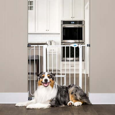 #ad Extra Wide Walk Through Pet Gate with Small Pet Door Perfect for Keeping Pets $30.99