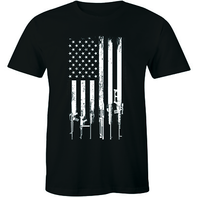 #ad America Flag Gun Usa Shirt Cool Gift Patriotic 2nd Amendment Rifle Men#x27;s T shirt $17.63