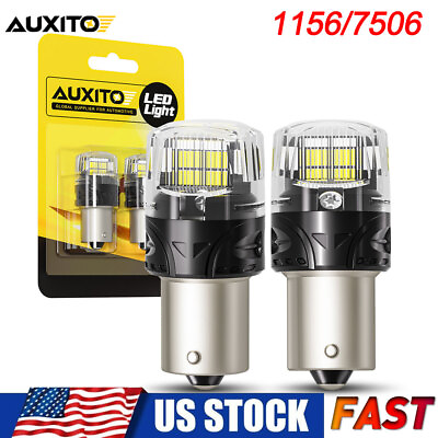 #ad 2X White 1156 7506 1141 LED Reverse Turn Signal Blinker Parking DRL Light Bulbs $12.34
