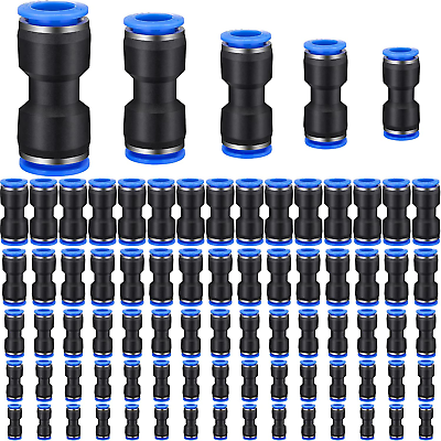 #ad 100 Pieces Air Hose Fittings Air Line Fittings Straight Push to Connect 4 6 8 10 $23.65