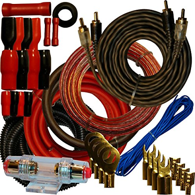 #ad 4 Gauge Amplfier Power Kit for Amp Install Wiring Complete RCA Cable RED 2800W $32.96