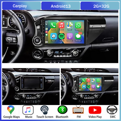#ad For TOYOTA Hilux 2016 2018 Android 13 Car Stereo Radio Apple CarPlay GPS Navi FM $147.02