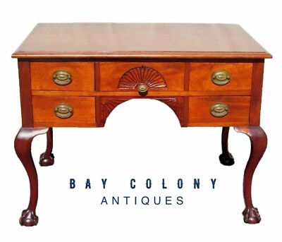 #ad ANTIQUE CHIPPENDALE STYLE MAHOGANY DESK WITH CARVED BALL amp; CLAW FEET $1200.00