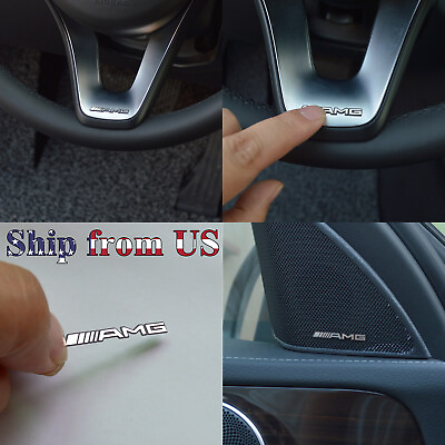 #ad 3D AMG Badge Interior Steering Wheel Sticker Decal Car Emblem For Race Sport Car $9.99