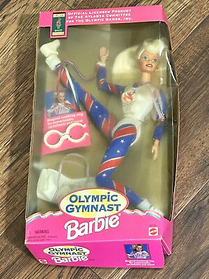 #ad 1995 Olympic Gymnast Barbie Doll 15123 Mattel NIB 1996 Atlanta Olympics Tumbles $16.00