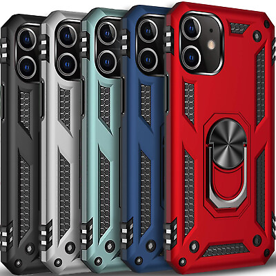 #ad For iPhone 11 11 Pro Max Phone Case Cover Shockproof Kick Stand Tempered Glass $9.99