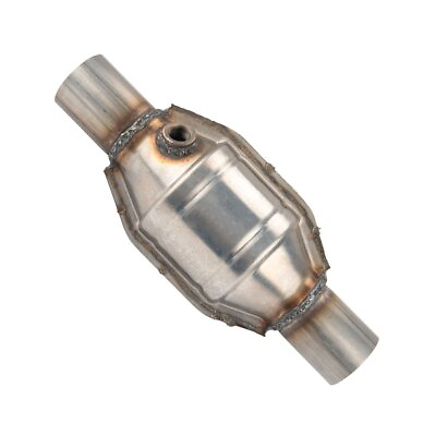 #ad 2.25 Inch Exhaust Manifold Catalytic Converter Universal Fits Stainless Steel $34.96