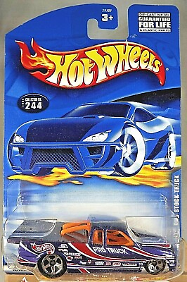 #ad 2000 Vintage Hot Wheels Collector #244 CHEVY PRO STOCK TRUCK Purple w Chrome 5Sp $8.00