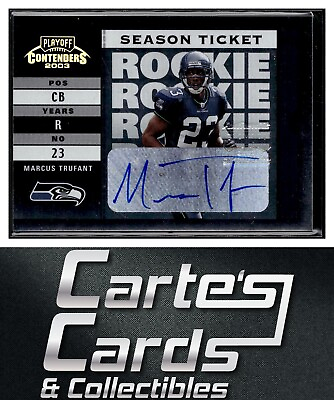 #ad Marcus Trufant 2003 Playoff Contenders #155 Seattle Seahawks Rookie Auto 567 739 $9.95