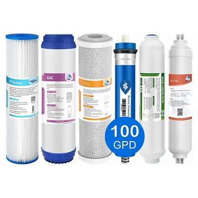 #ad 3 4 5 6 Stage 100 GPD Reverse Osmosis Water Filter Drinking Purifier Replacement $22.99