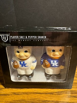 #ad NEW University of Kentucky UK Football Players Salt amp; Pepper Shakers Ceramic NIB $10.49