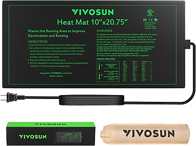 #ad VIVOSUN Durable Waterproof Seedling Heat Mat 10quot; x 20.75quot; UL amp; MET Certified20W $14.99