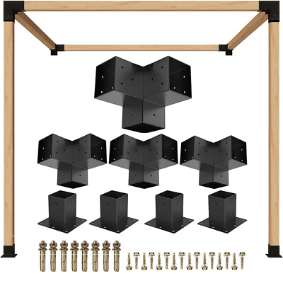 #ad 4x4Pergola Brackets kit Modular Outdoor Pergola Kit DIY Elevated Wood Stand Kit $109.03