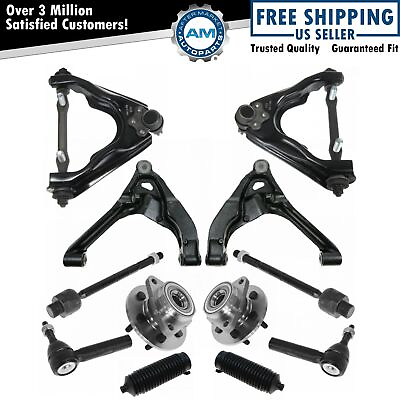 #ad 12pc Steering Suspension Kit Control Arms Wheel Bearings Tie Rods End Links $474.73