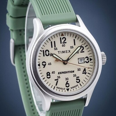 #ad Timex TW4B30100 Men#x27;s quot;Expeditionquot; Green Strap Watch Scout Indiglo DateNEW $45.50
