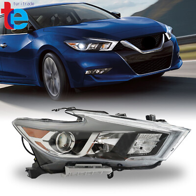 #ad Headlight Fit For 2016 2018 Nissan Maxima S SL SV Halogen w LED DRL Right Side $98.18