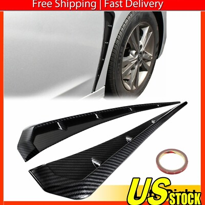 #ad 2pcs Carbon Fiber Car Wing Cover Trim Exterior Side Fender Vent Air Accessories $14.99