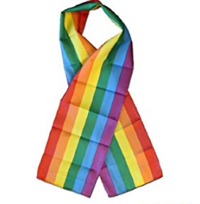#ad Rainbow Gay Pride LGBTQ Lightweight Flag Printed Knitted Style Scarf 8quot;x60quot; $12.88